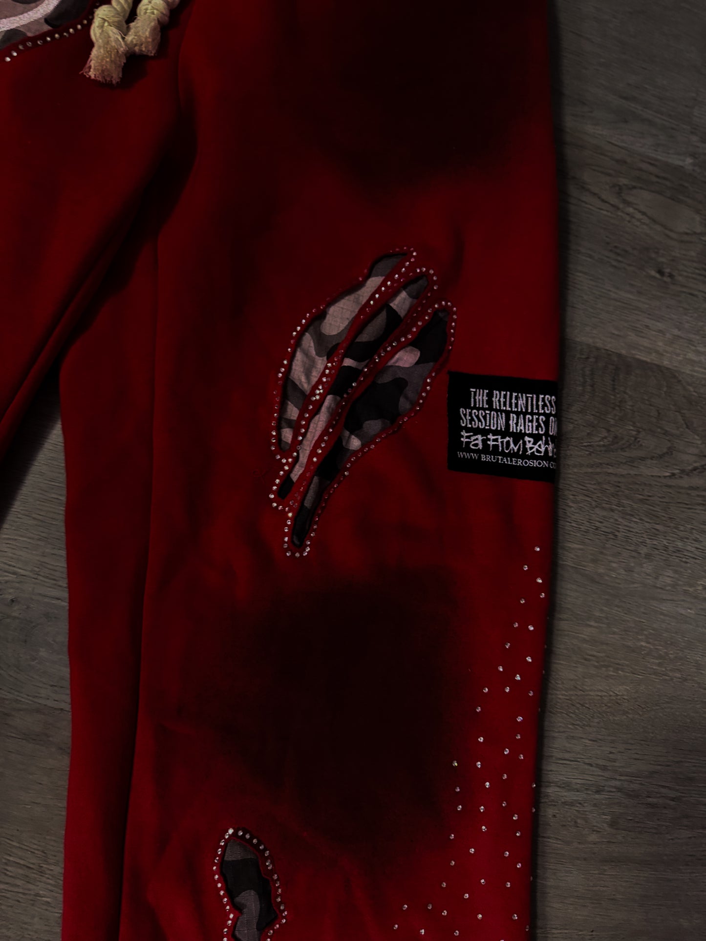 BRUTAL EROSION RHINESTONE SWEATPANTS