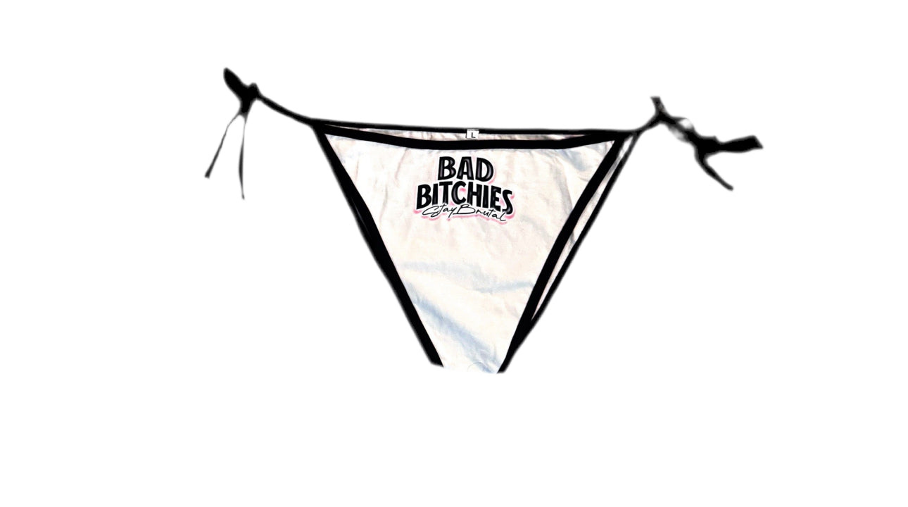 Bad bitchies stay brutal 2 piece tie string thong