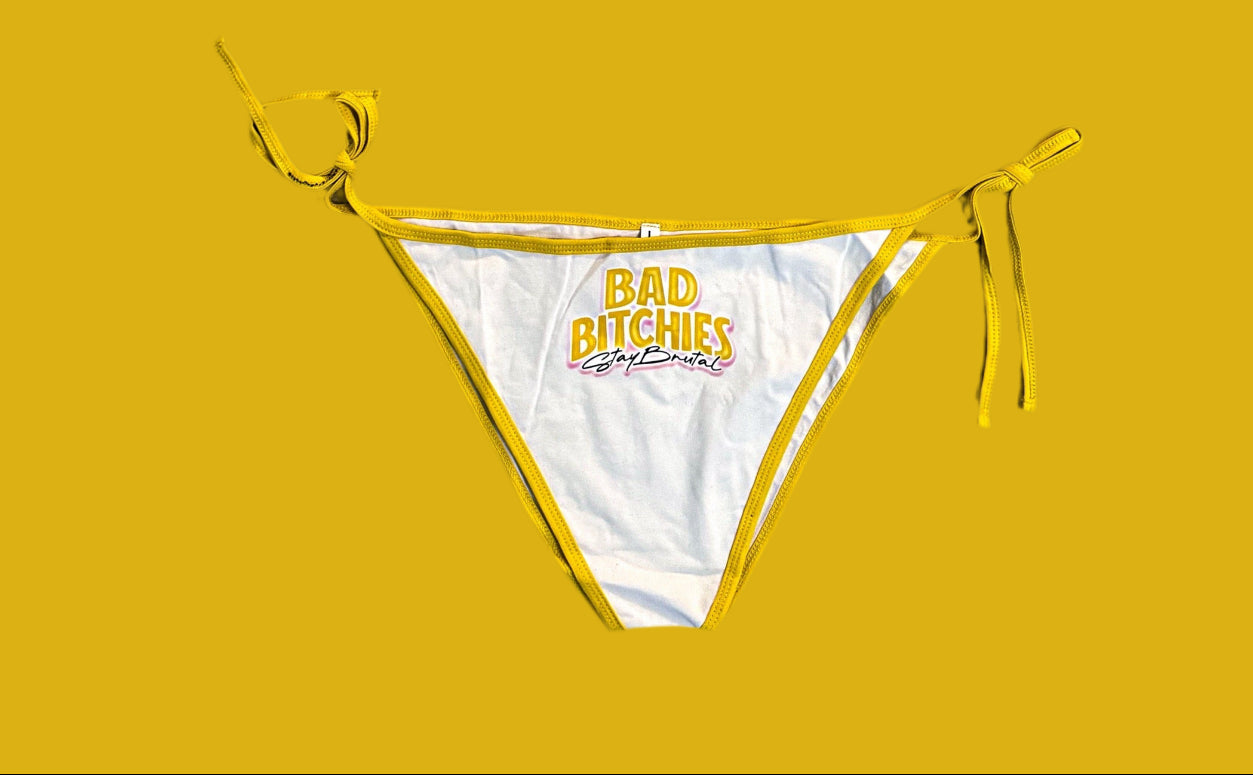 Bad bitchies stay brutal 2 piece tie string thong